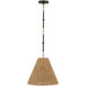Thomas O'Brien Goodman 1 Light 15 inch Bronze and Hand-Rubbed Antique Brass Hanging Shade Ceiling Light in Toast, Small