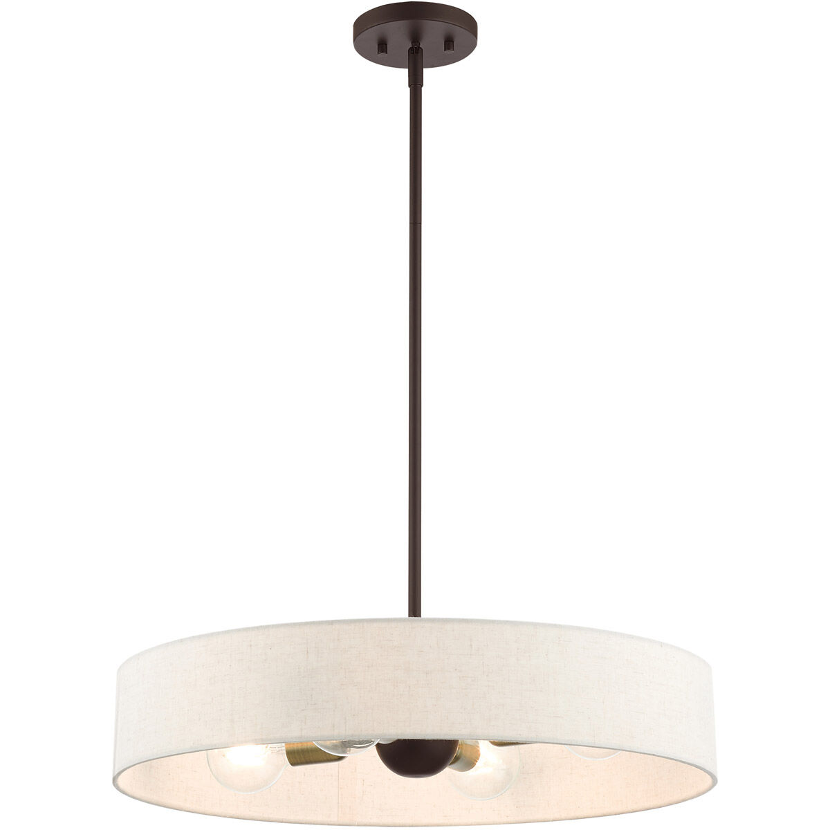 Venlo 4 Light 22 inch Bronze with Antique Brass Accents Pendant Ceiling Light