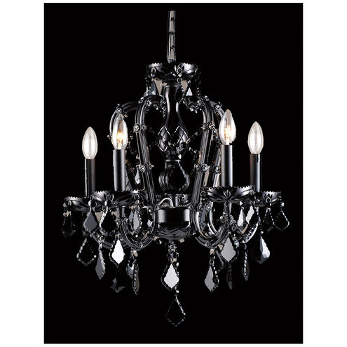 Onyx Ln. 5 Light 18 inch Black Crystal Hanging Chandelier Ceiling Light 