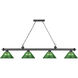 Cordon 4 Light 81.25 inch Bronze Plate Billiard Ceiling Light in Green Acrylic
