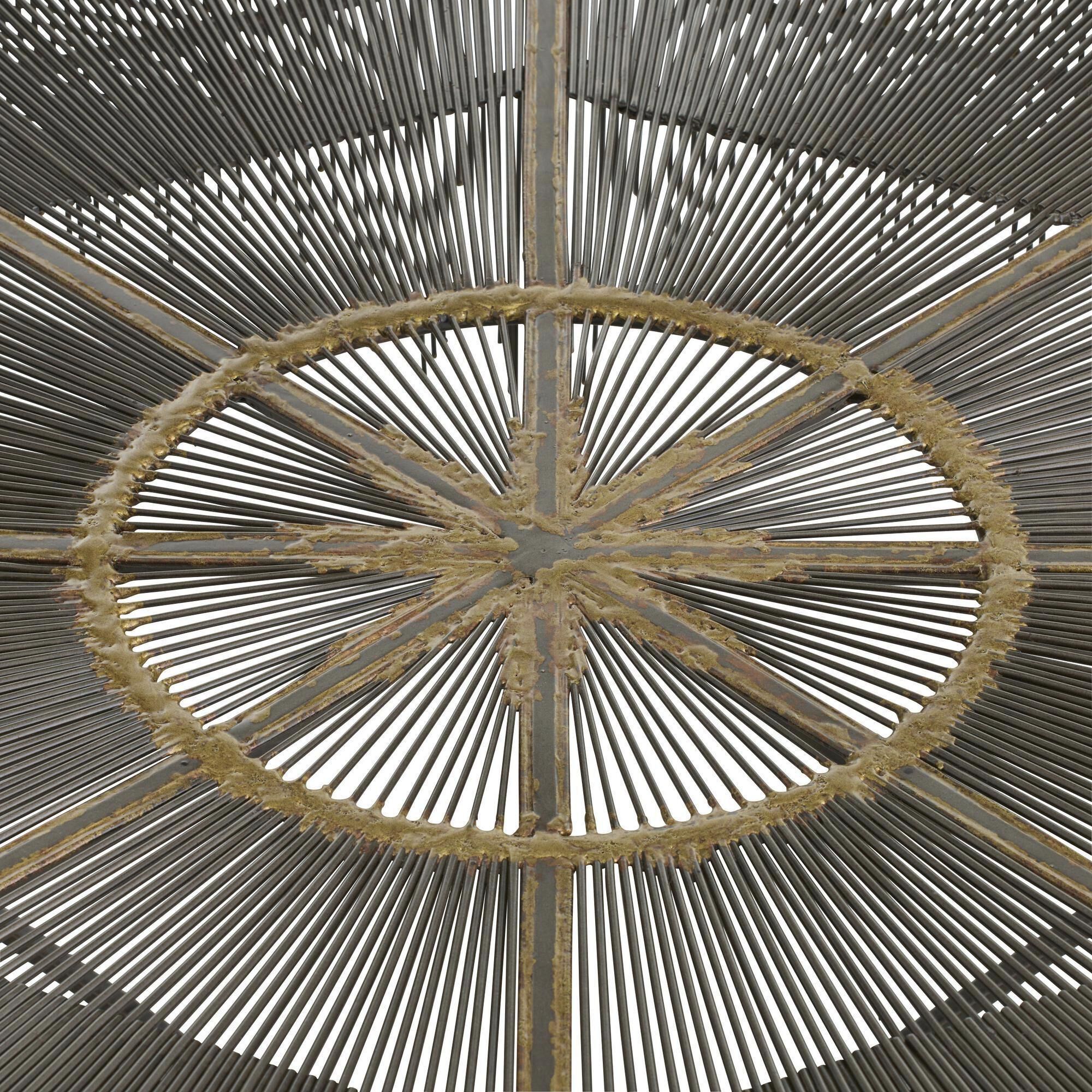 Ilaria 45 inch Natural Iron and Antique Brass Cocktail Table