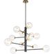 Aurelia LED 33.5 inch Black and Brushed Brass Chandelier Ceiling Light