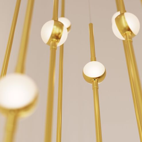 Constellation Aries LED 11.5 inch Satin Brass Pendant Ceiling Light in 3000K, White Optical Acrylic, 10 FT. Cord