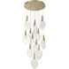 Jateo LED 24 inch Gold Multi Drop Chandelier Ceiling Light