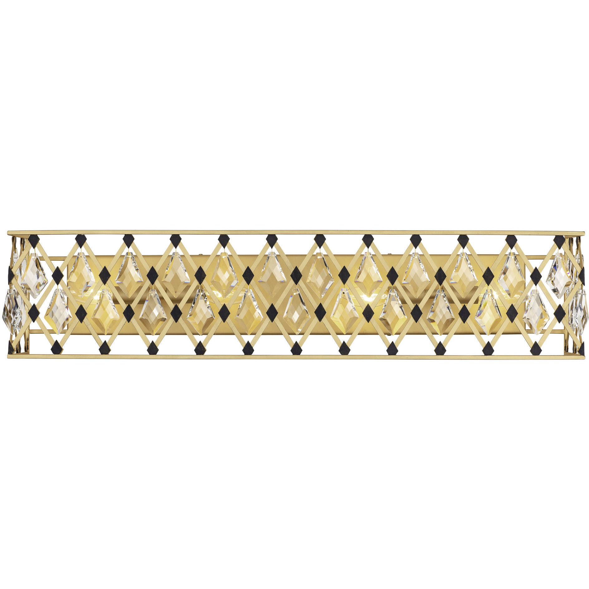 Windsor 4 Light 31 inch French Gold and Matte Black Bath Vanity Wall Light