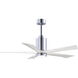 Atlas Patricia-5 52 inch Polished Chrome with Matte White Blades Ceiling Fan, Atlas
