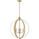 Fallon 4 Light 24 inch Lacquered Brass with Bamboo Chandelier Ceiling Light