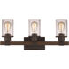 Siesta 3 Light 23 inch Rubbed Oil Bronze Vanity Bar Wall Light