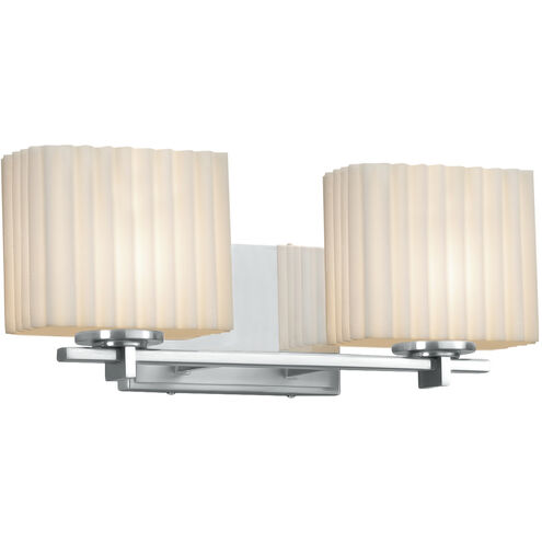 Porcelina 2 Light 15.5 inch Polished Chrome Vanity Light Wall Light in Waterfall, Incandescent