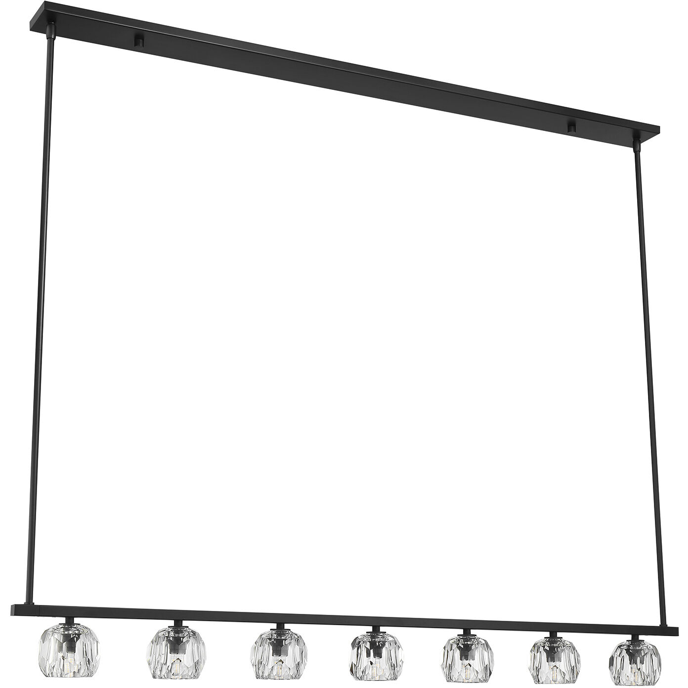 Aragon 7 Light 56 inch Matte Black Linear Chandelier Ceiling Light