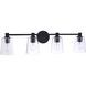 Emilio 4 Light 33 inch Flat Black Vanity Light Wall Light