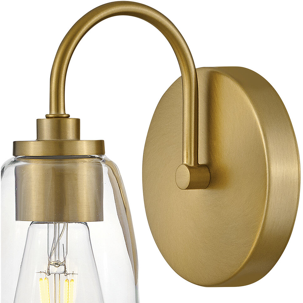 Vera LED 8 inch Lacquered Brass Bath Light Wall Light