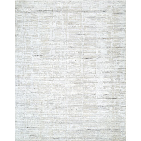 Jackie 108 X 72 inch Light Silver / Off-White Handmade Rug in 6 x 9