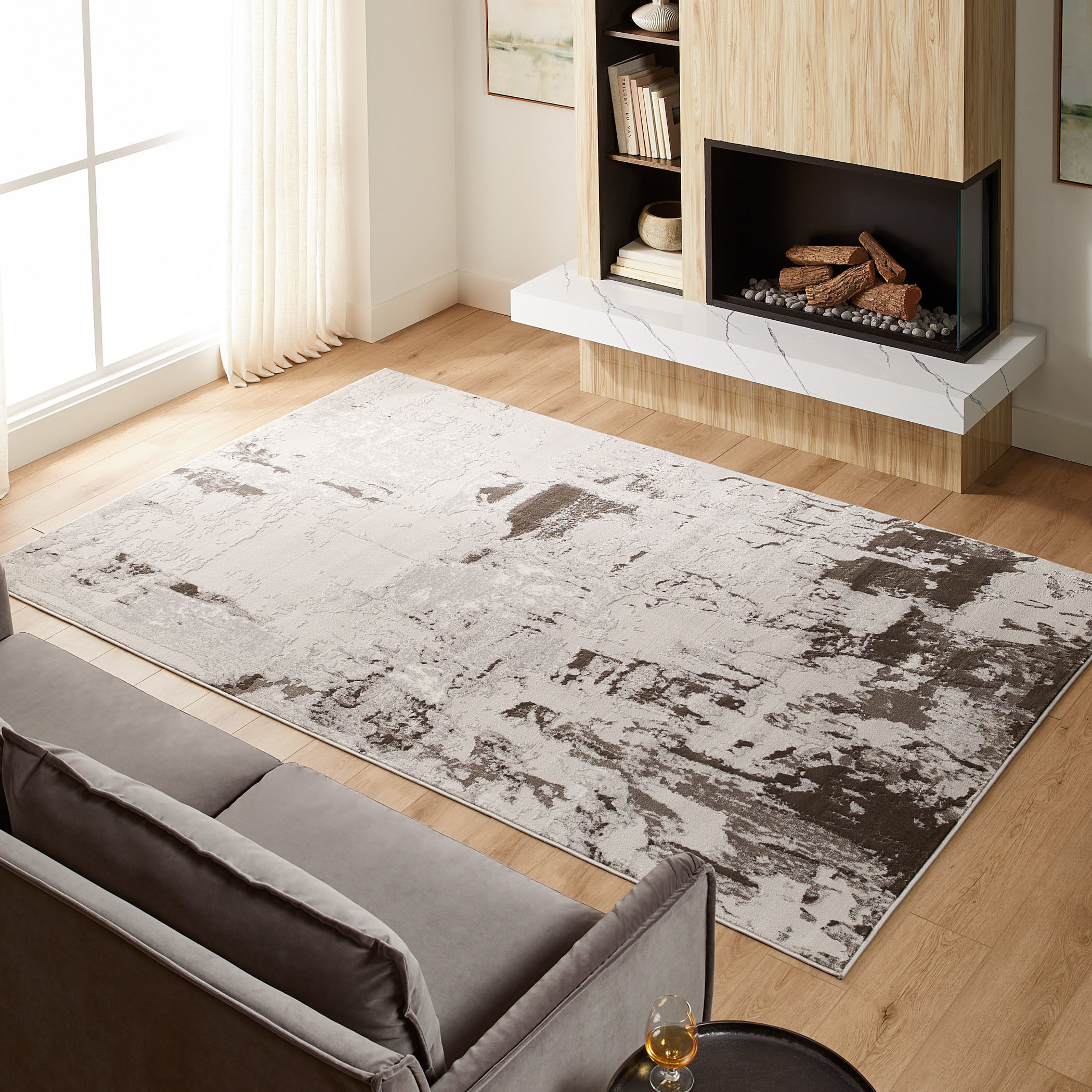 Ayda 36 X 24 inch Black/Grey Rug in 2 x 3