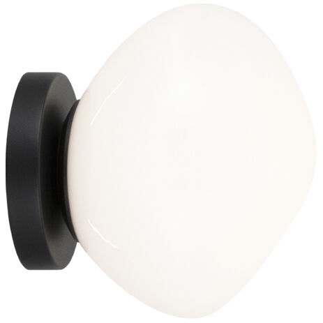 Melotte Wall Sconce Wall Light in Black and Opal Glass