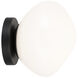 Melotte 1 Light 11.38 inch Black Wall Sconce/Ceiling Mount Wall Light in Black and Opal Glass
