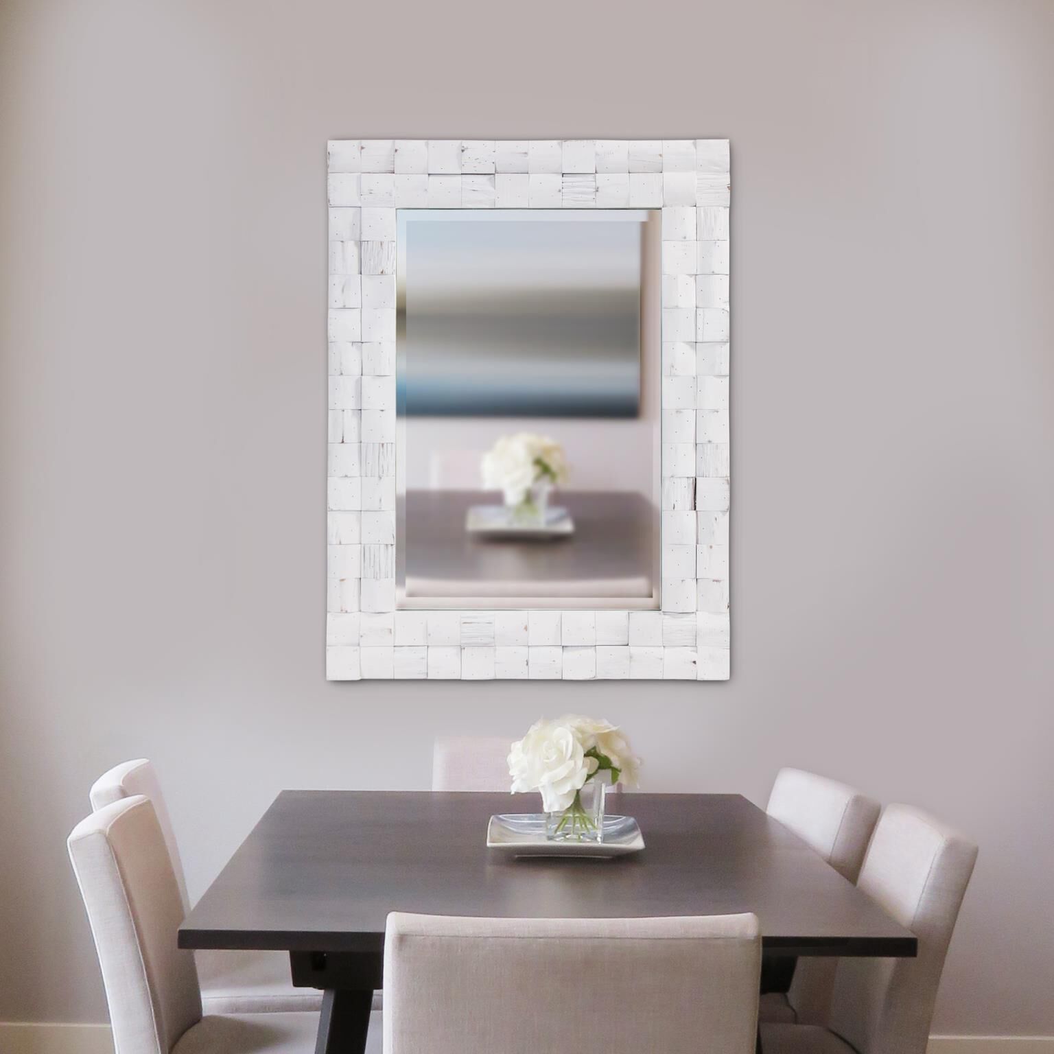 Woodrow 40 X 30 inch White Mirror