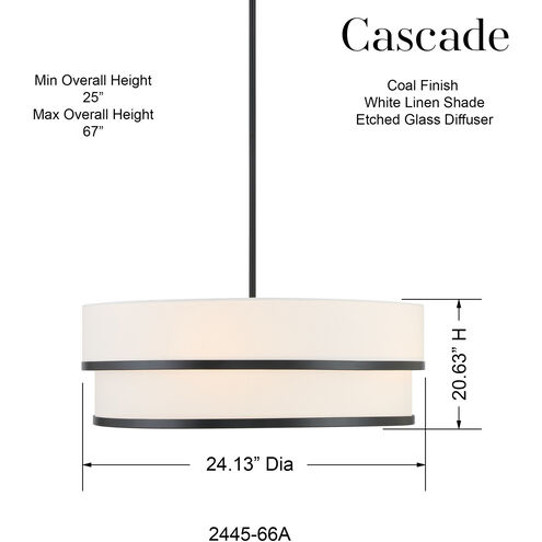 Cascade 4 Light Coal Pendant Ceiling Light