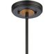 Woodbridge 1 Light 10 inch Matte Black with Weathered Oak and Brass Mini Pendant Ceiling Light