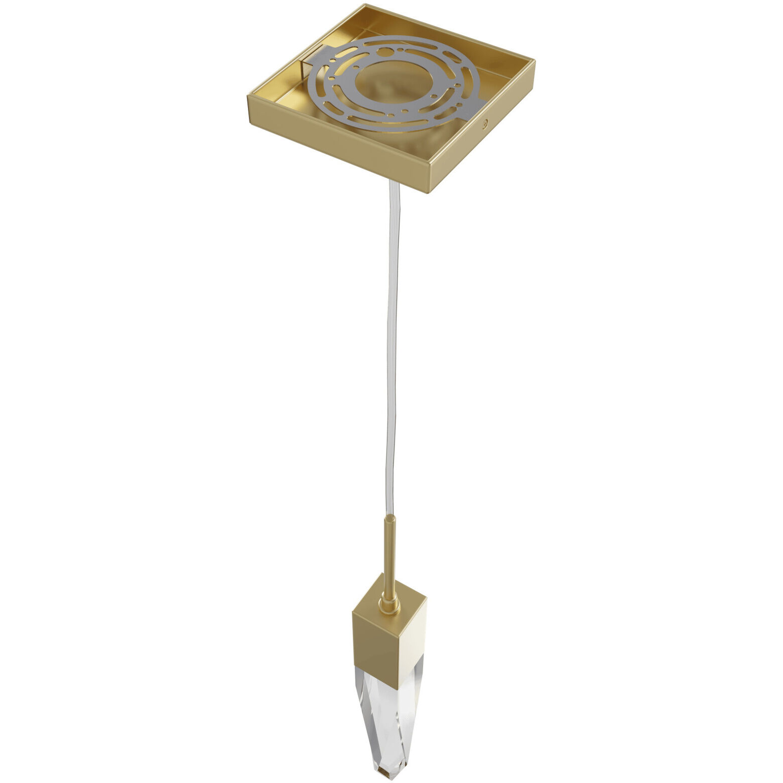 Aspen LED 2 inch Brushed Brass Pendant Ceiling Light in Clear