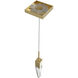 Aspen LED 2 inch Brushed Brass Pendant Ceiling Light in Clear