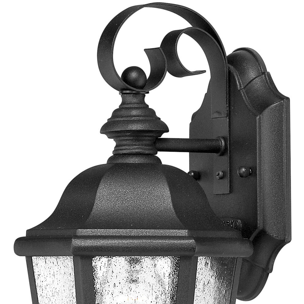 Estate Series Edgewater Outdoor Wall Mount Lantern in Black, Medium
