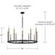 Davis 12 Light 36 inch Espresso and Brass Chandelier Ceiling Light
