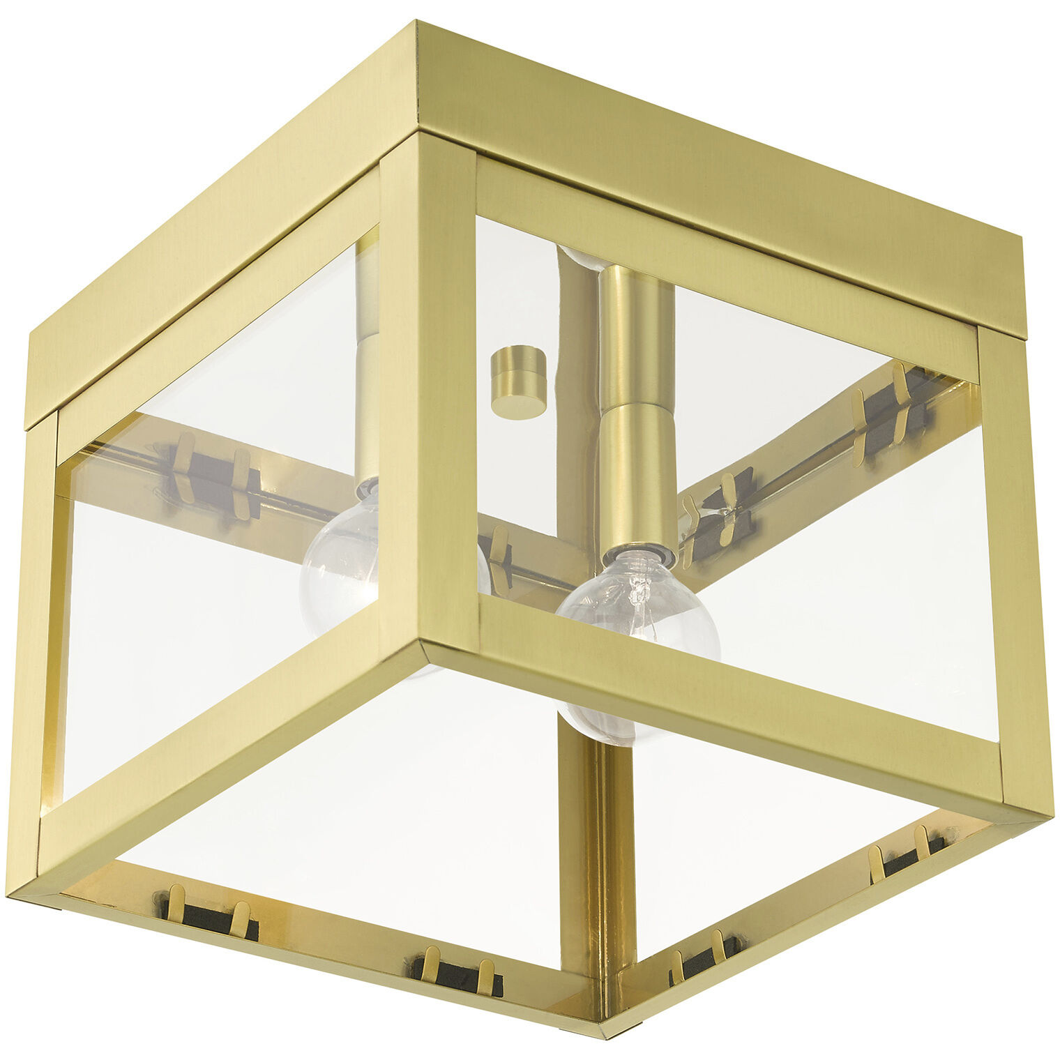 Nyack 2 Light 8 inch Satin Brass Flush Mount Ceiling Light