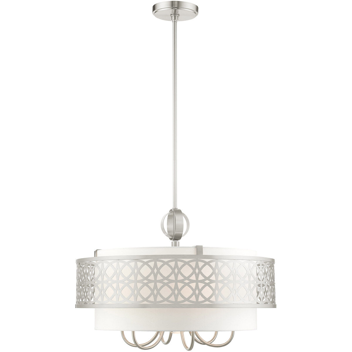 Calinda 7 Light 25 inch Brushed Nickel Pendant Chandelier Ceiling Light 
