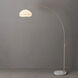 Morelli 92 inch 14 watt Weathered Brass Lucite and White Arc Floor Lamp Portable Light