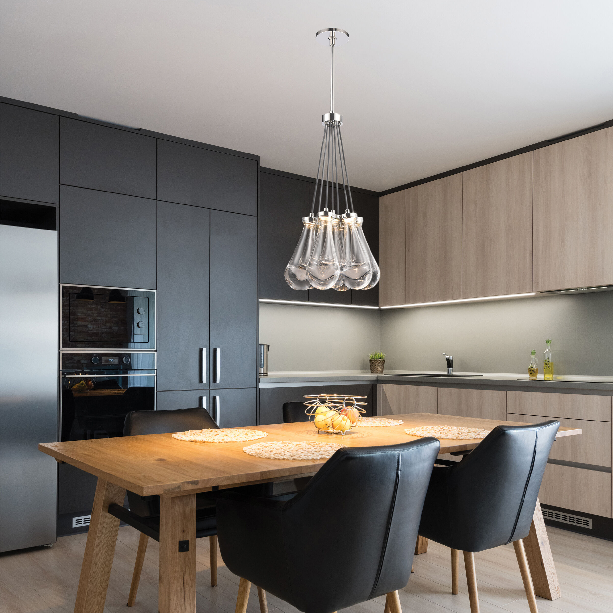 Vaso 7 Light 16.88 inch Polished Nickel Chandelier Ceiling Light