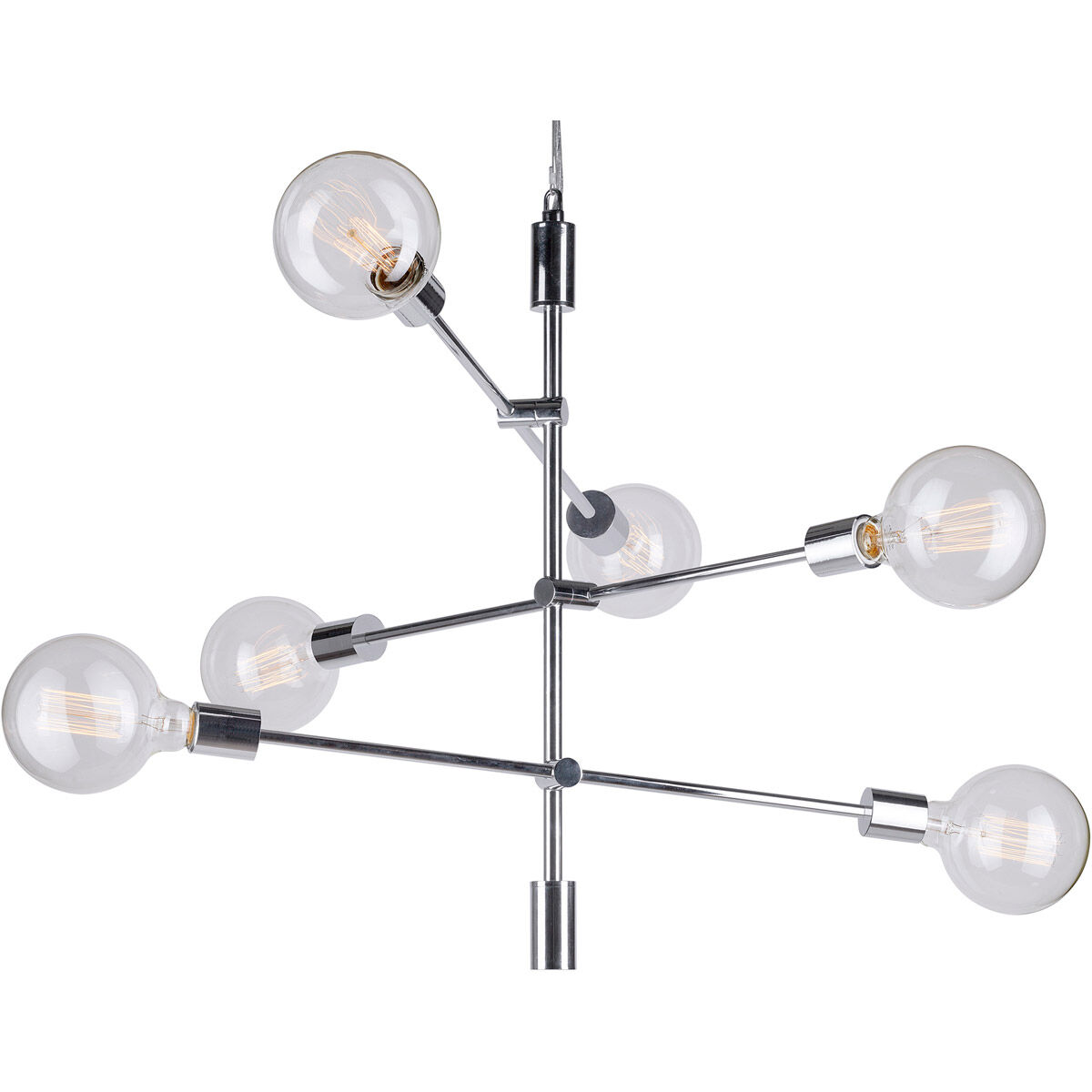 Baton 6 Light 24 inch Chrome Chandelier Ceiling Light