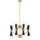 Crosby 16 Light 36 inch Aged Brass and Matte Black with Glass Chandelier Ceiling Light