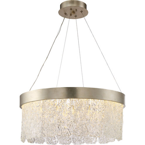 Arctic LED 24 inch Silver Leaf and Antique Gold Chandelier Ceiling Light
