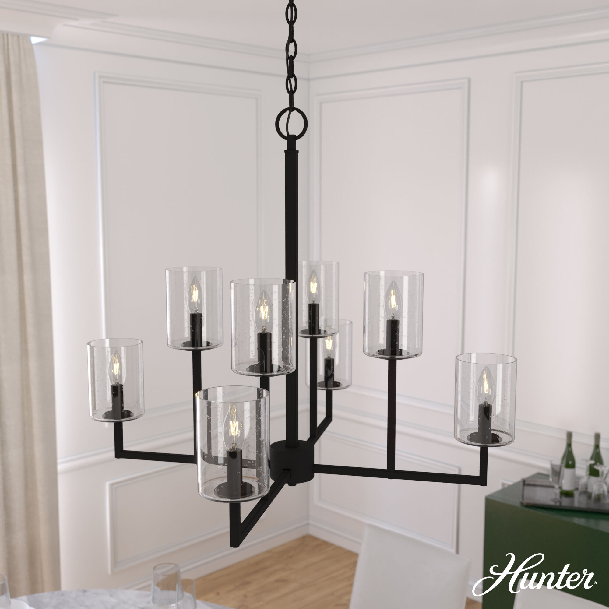 Kerrison 8 Light 30.5 inch Natural Black Iron Chandelier Ceiling Light