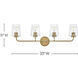 Kline 4 Light 33 inch Heritage Brass Bath Wall Light in Clear