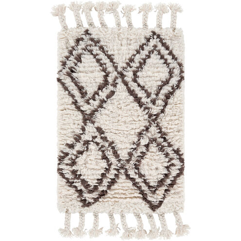 Sherpa 36 X 24 inch Dark Brown/Cream Rugs, Wool