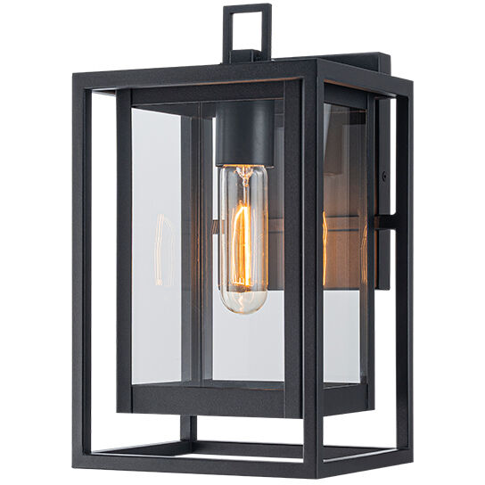 Stratford 1 Light 12 inch Matte Black Outdoor Wall Light