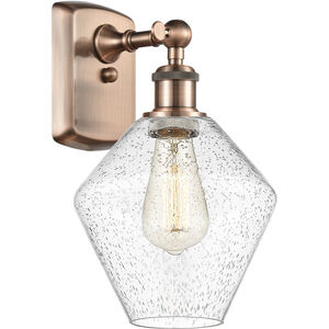 Ballston Cindyrella LED 8 inch Antique Copper Sconce Wall Light in Seedy Glass