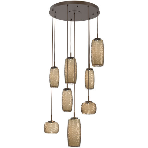 Vessel LED Flat Bronze Multi-Pendant Ceiling Light in 2700K LED