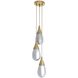 Giselle 3 Light 10 inch Antique Brass Multi-Port Chandelier Ceiling Light