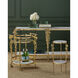 Fiore Polished Brass and Clear and Natural Bar Cart