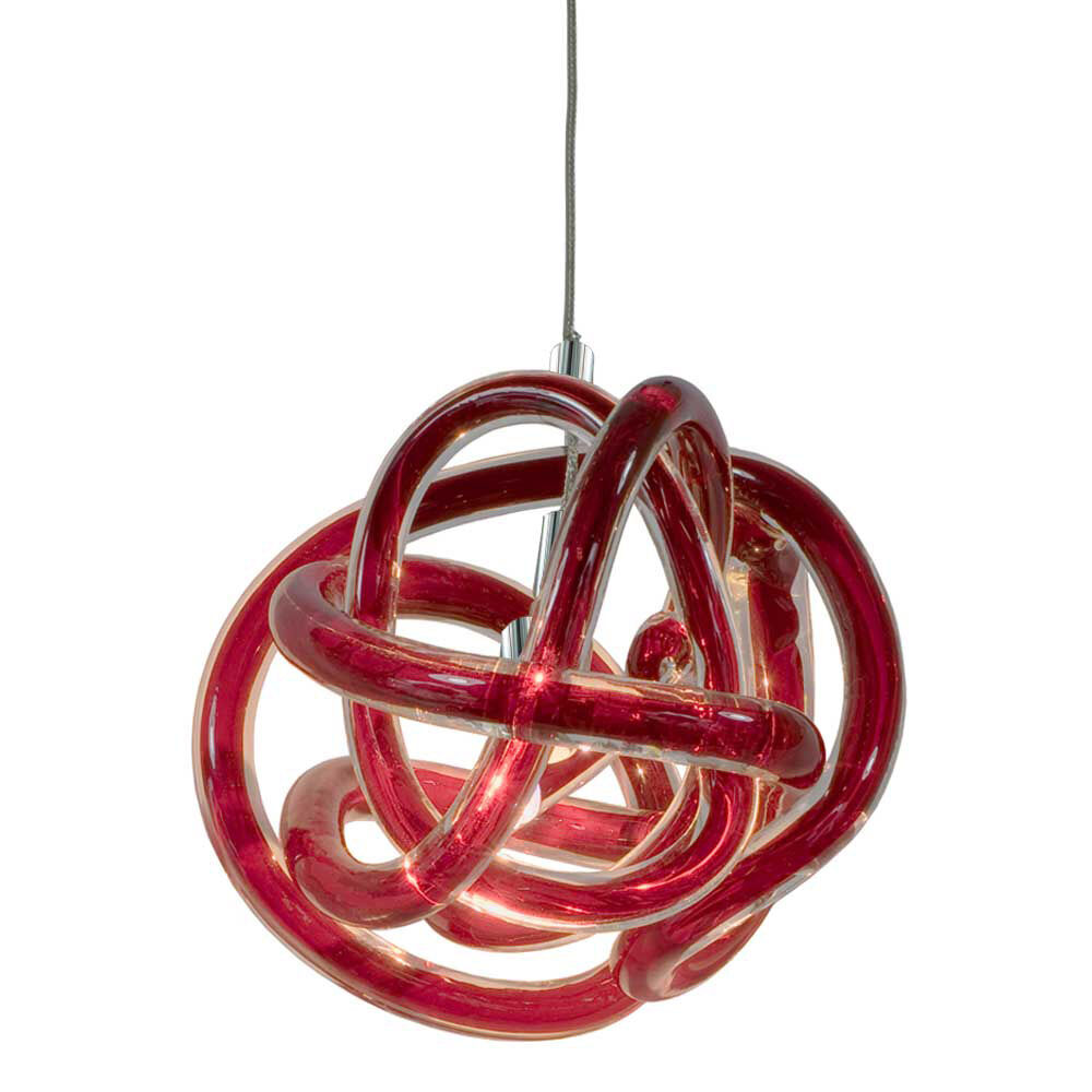 Envisage VI 1 Light 6 inch Chrome Mini Pendant Ceiling Light in Red Knot