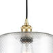Ballston Large Cobbleskill LED 9 inch Satin Gold Mini Pendant Ceiling Light in Clear Glass, Black Textured, Ballston