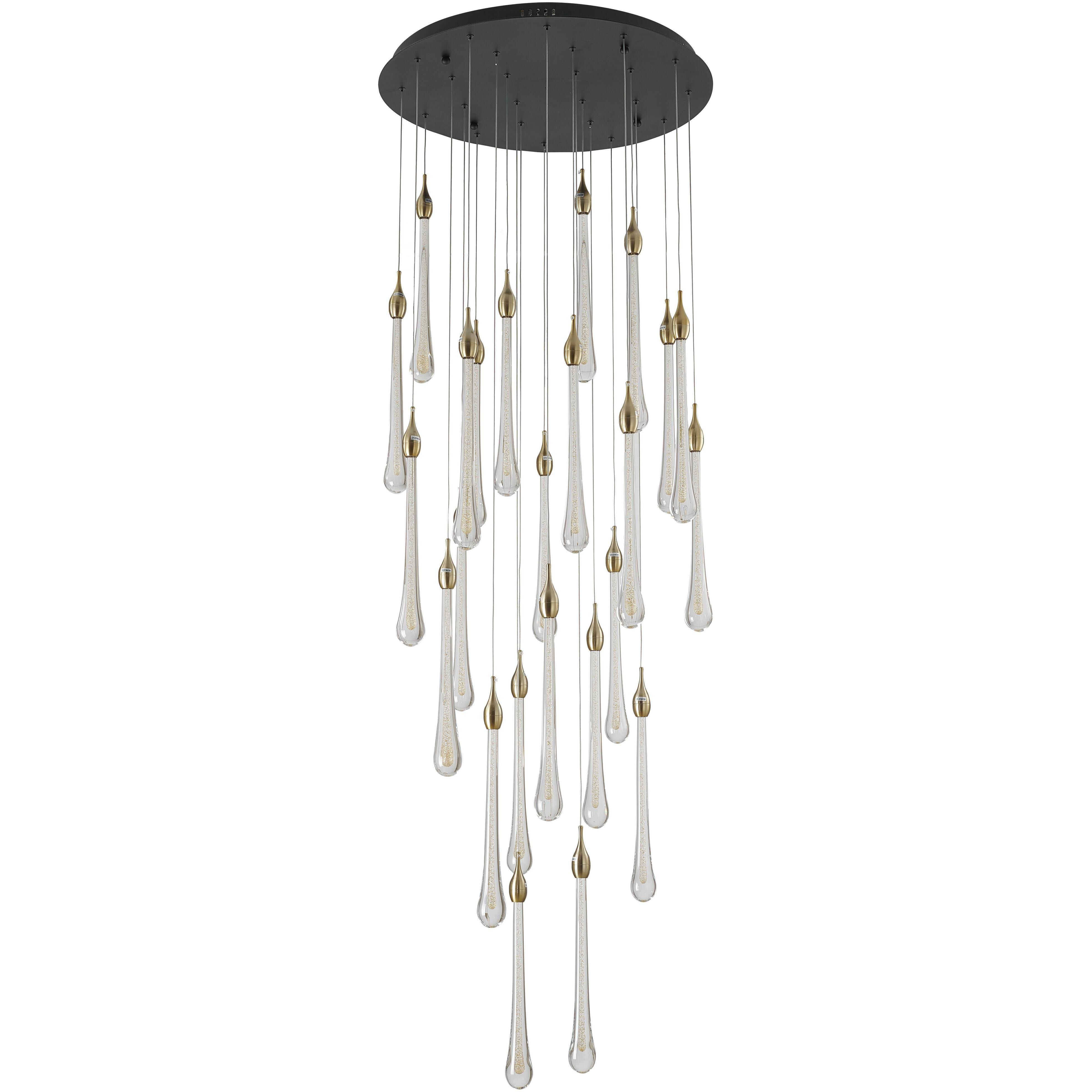 Canada LED 28 inch Gold and Charcoal Black Chandelier Ceiling Light