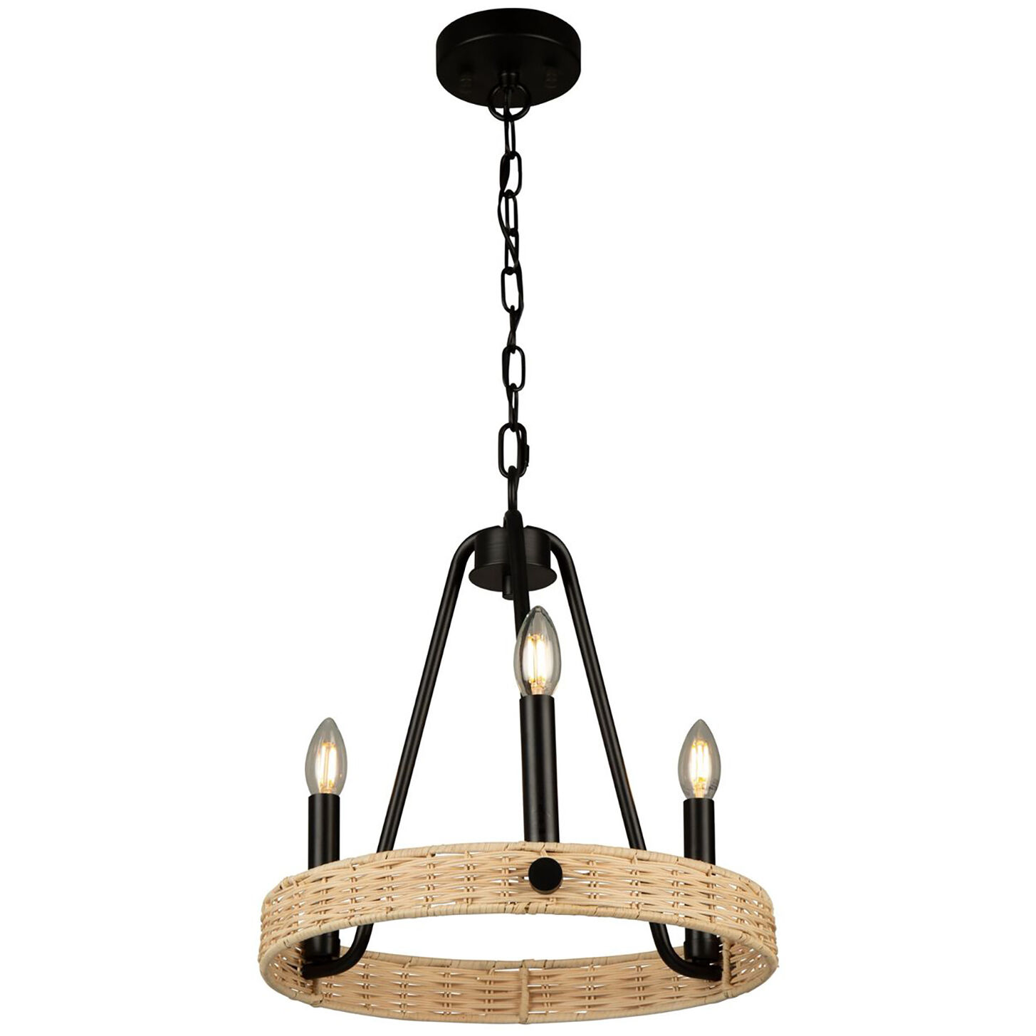 Perris LED 16 inch Black Chandelier Ceiling Light