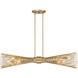 Longfellow 6 Light 42 inch Burnished Brass Linear Chandelier Ceiling Light