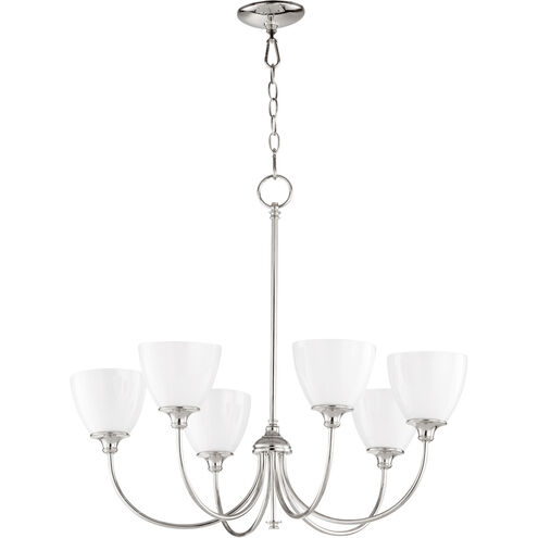 Celeste 6 Light 28 inch Polished Nickel Chandelier Ceiling Light, Opal