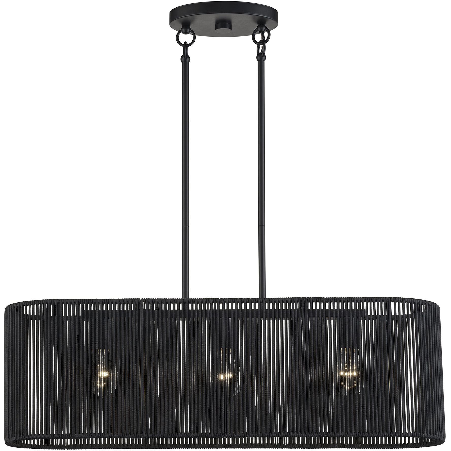 Acordia 3 Light 30 inch Black Linear Chandelier Ceiling Light, Medium