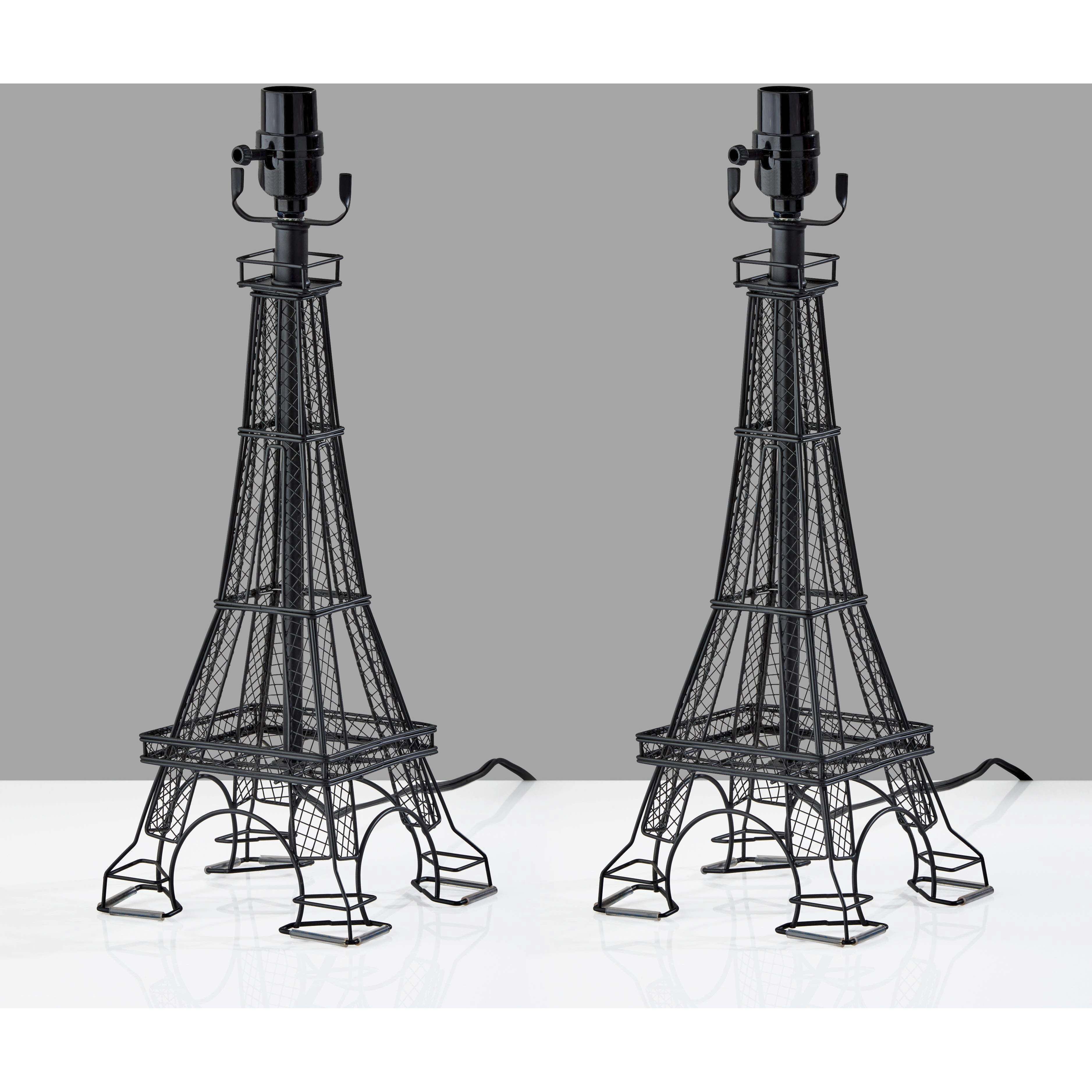 Eiffel Tower 18 inch 60.00 watt Black Table Lamp Bases Portable Light, Set of 2, Simplee Adesso